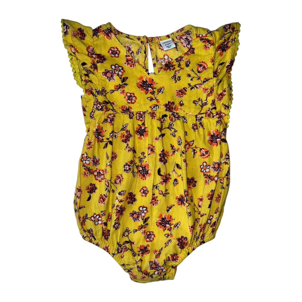Old Navy Yellow Floral Bodysuit Top